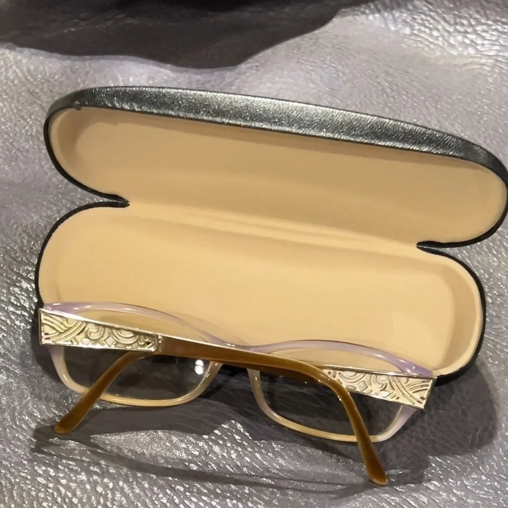 SAFILO ELASTA Vintage Eyeglass Frames Gold With Embossed Embellishment